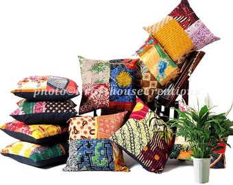 kantha throw pillows