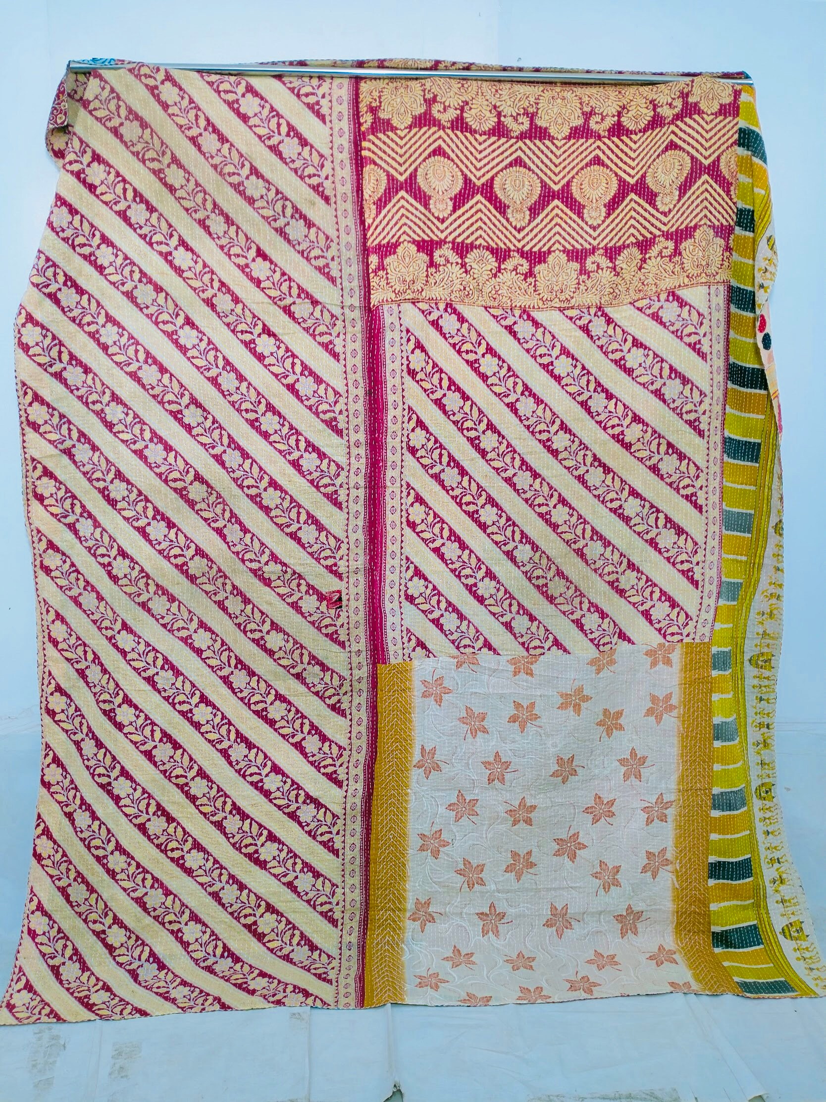 Vintage Kantha Quilt Handmade Blanket Quilt King Size Etsy