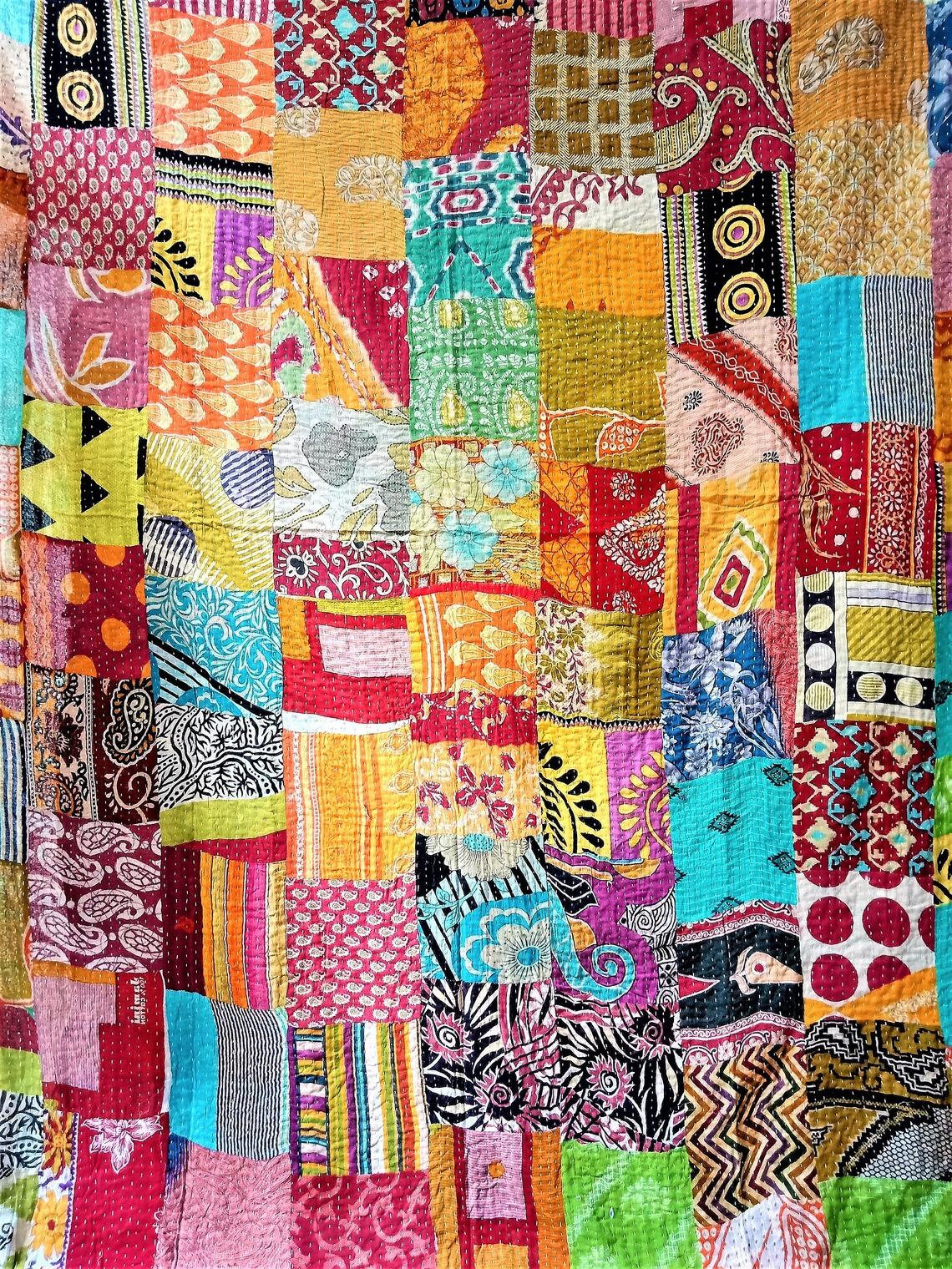 Vintage Kantha Quilt / Vintage Kantha Throw / Kantha Throw / Etsy UK