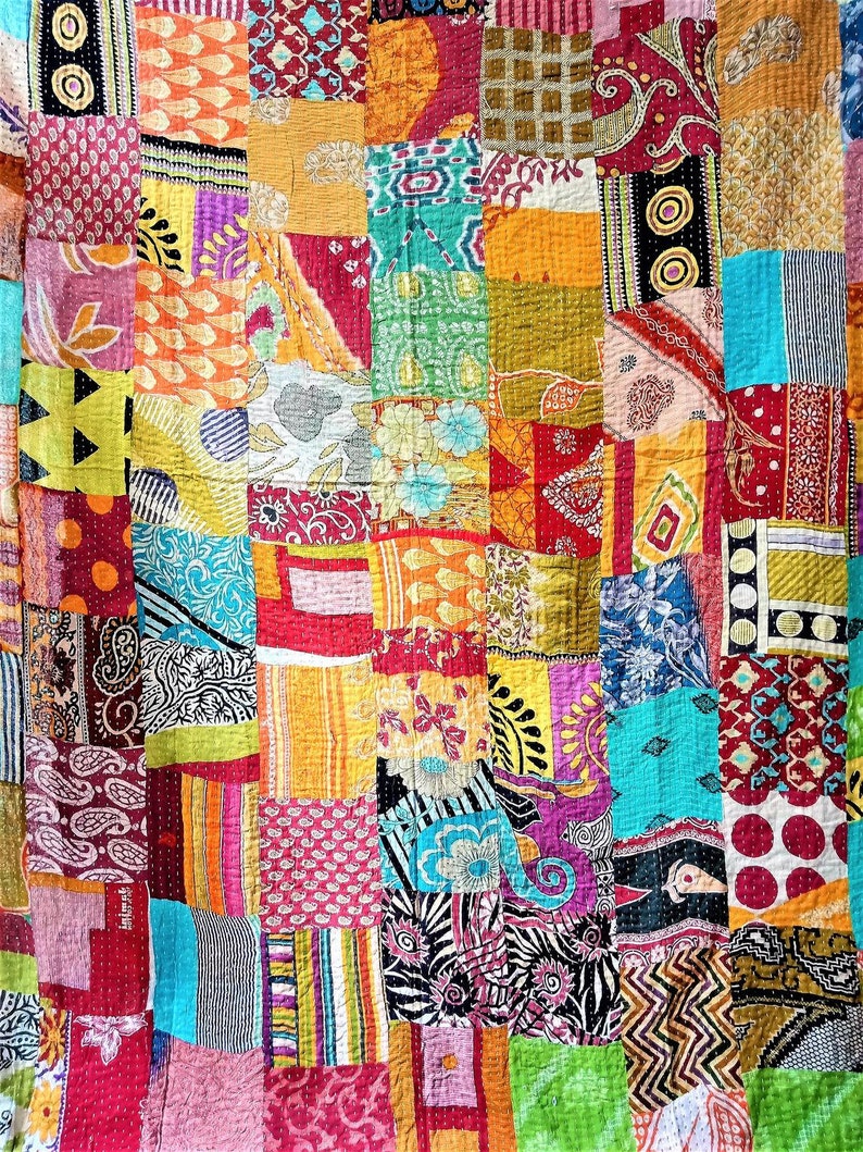 Vintage Kantha Quilt / Vintage Kantha Throw / Kantha Throw / Etsy UK