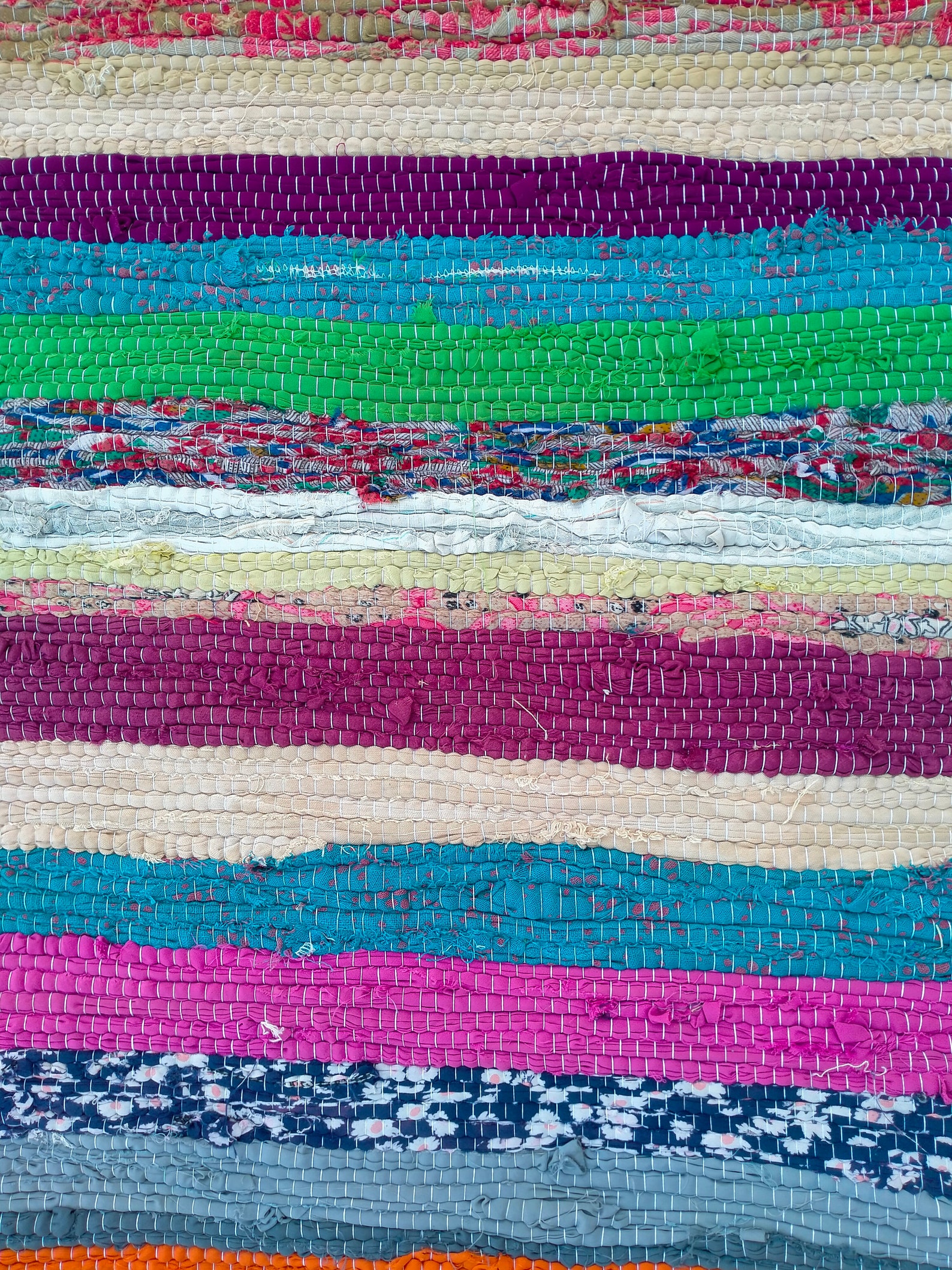 Rug from Recycled Natural Cotton Fabric Eco Friendly Multi Etsy