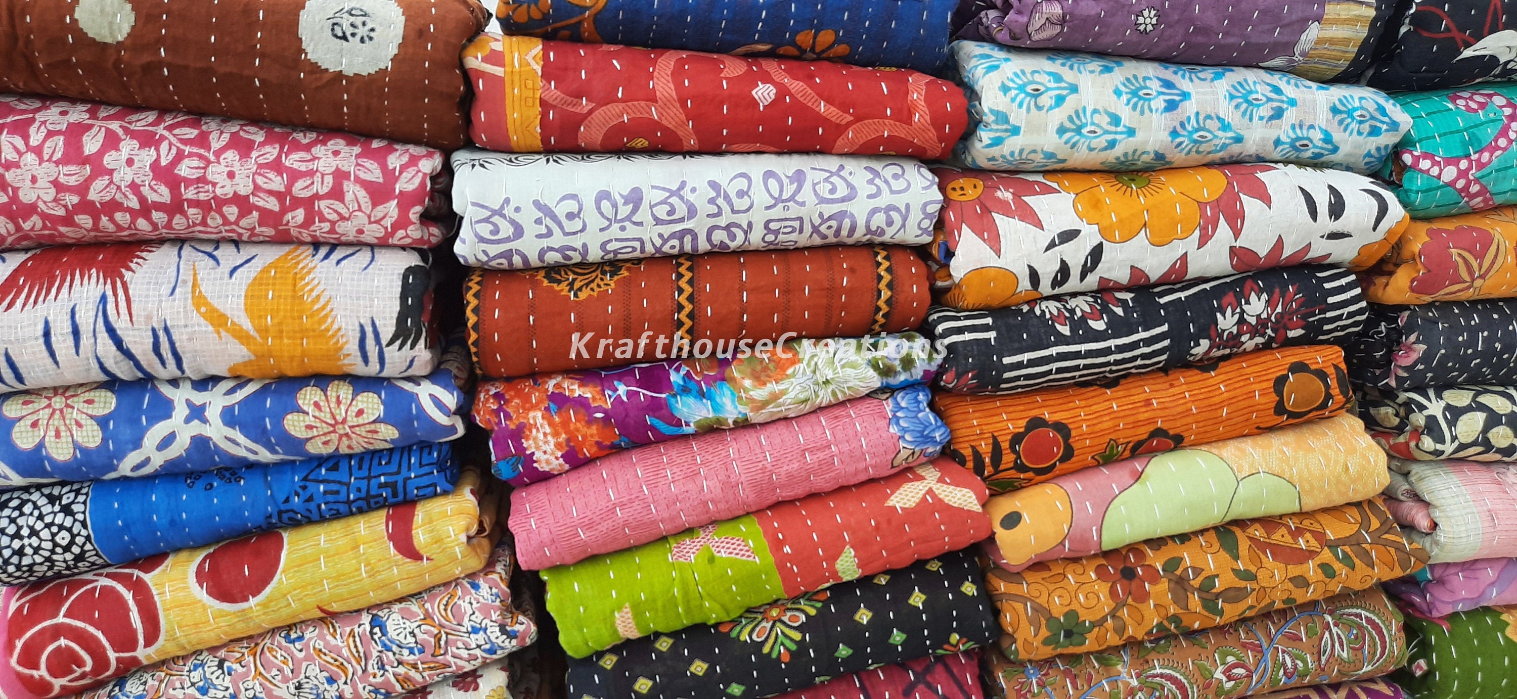 Vintage Kantha Quilt Wholesale Lot Indian Sari Quilt Kantha Etsy UK