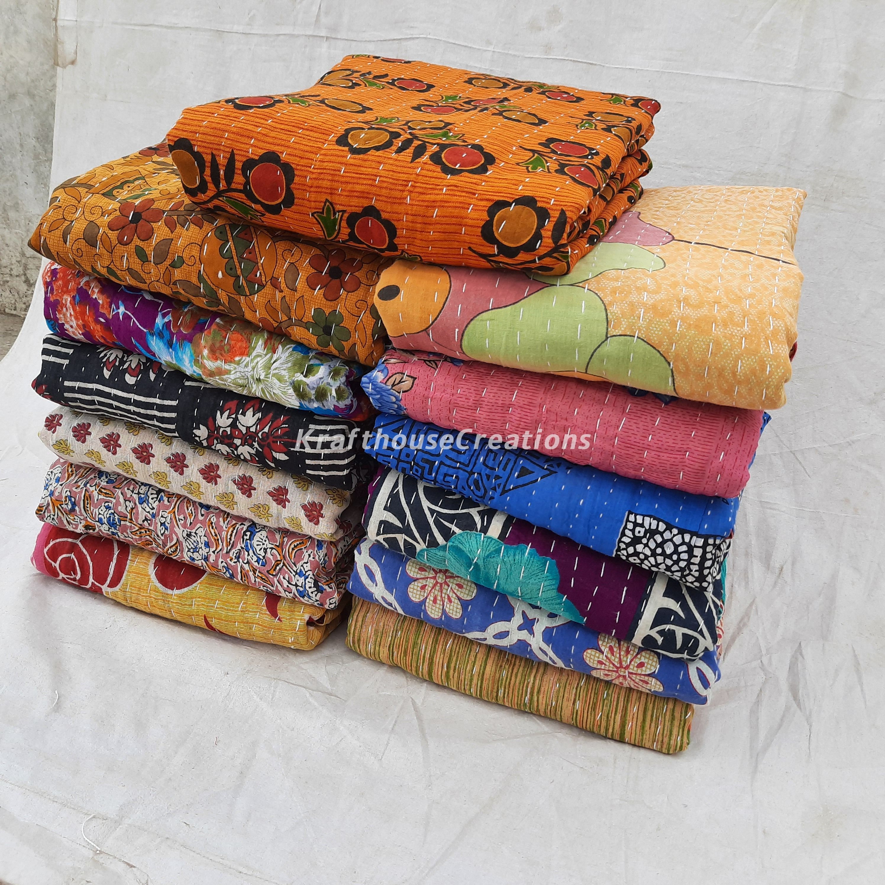 Vintage Kantha Quilt Wholesale Lot Indian Sari Quilt Kantha Etsy UK