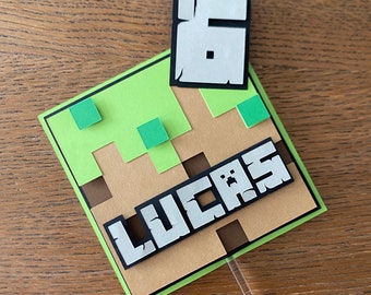 Décoration de gâteau personnalisée inspirée de Minecraft 3D/boîtes de cadeau