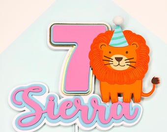 3D Lion Party Hat Custom Cake Topper