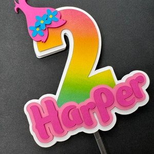 3D Trolls inspired Custom Cake Topper/cupcake/Banner