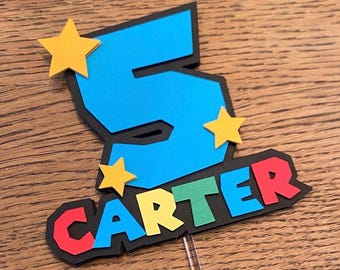 3D Mario inspired Custom Cake Topper
