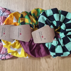 Scrunchie Demon Slayer | 100% Cotton | Anime | Handmade | Kimetsu no Yaiba | Hair Tie