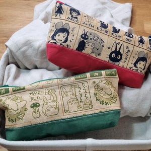 Handmade Studio Ghibli Zipper Pouches – Totoro, Kiki’s Delivery Service & Soot Sprites – Cute Cotton Makeup Bags or Pencil Cases image 2