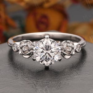 0.50 - 3.0 CT Round Lab Grown Diamond Ring// FG VS1 Lab Created Diamond Engagement Ring// Rose Gold Wedding Ring Diamond Anniversary Ring