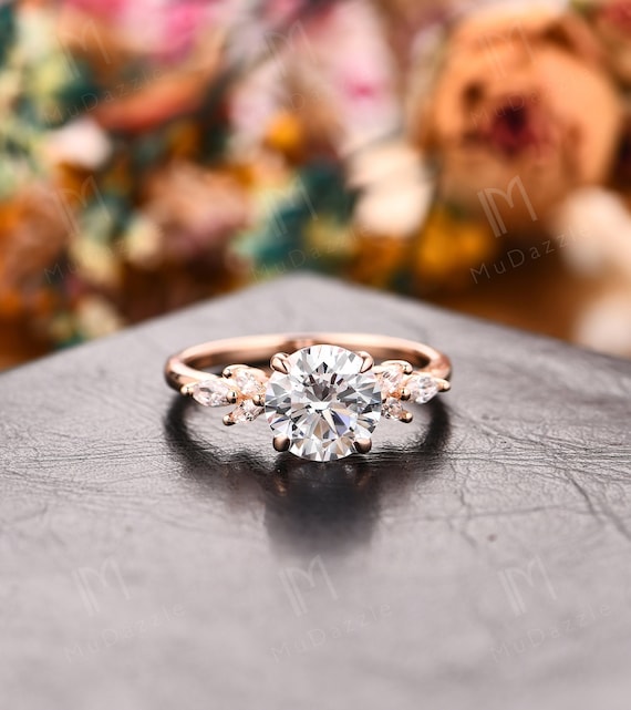 New Standard Rose Gold FIlled Engagement Ring Set Women – Avas Collection