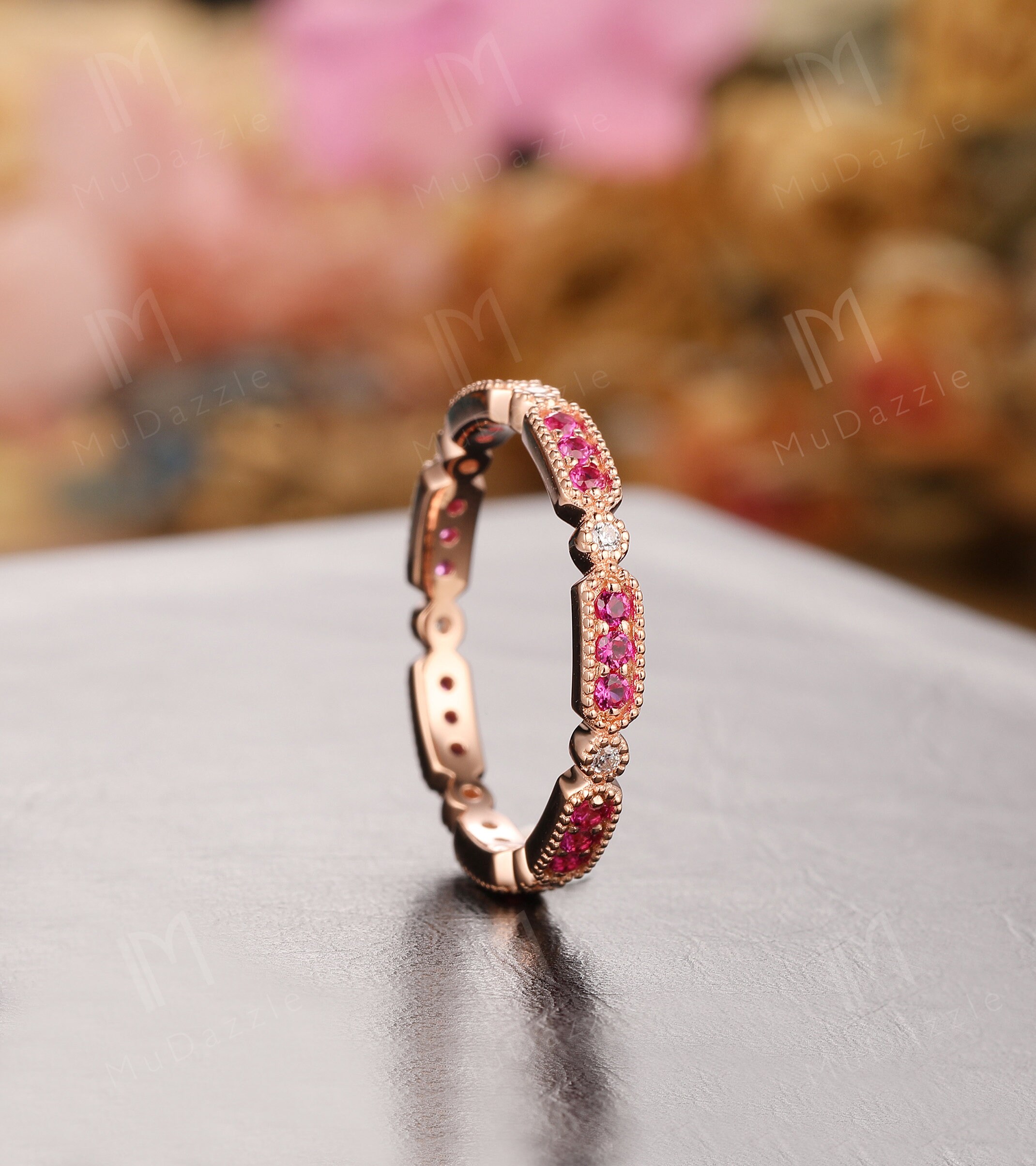 Ruby Matching Band Women// Ruby Stacking Band// Ring Enhancer | Etsy