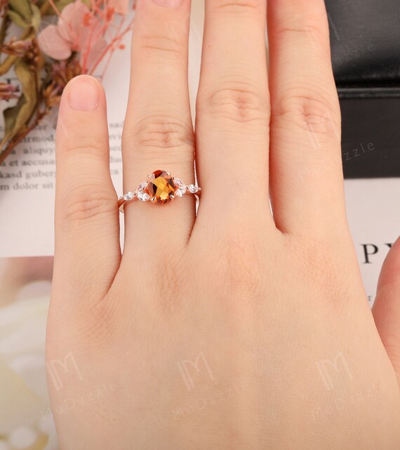 Spessartite garnet engagement ring sale