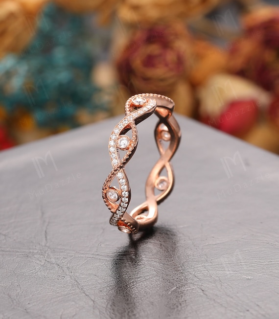 Infinity twist shop wedding band
