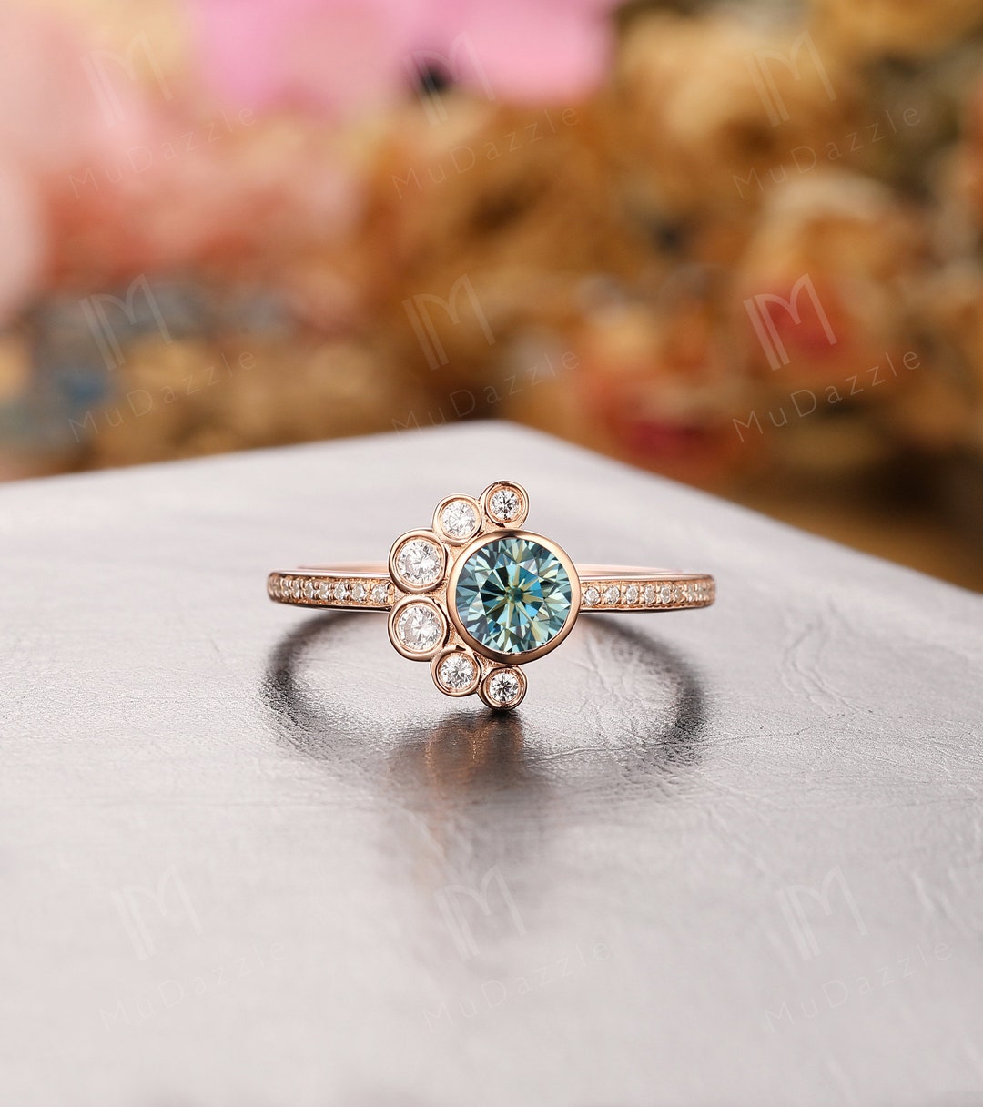 KnBoB Anillo De Matrimonio De Moissanita Para Mujer, Juego De 2 Anillos De Boda Y Compromiso De Oro Blanco De 3 Quilates, Metal, Moissanita