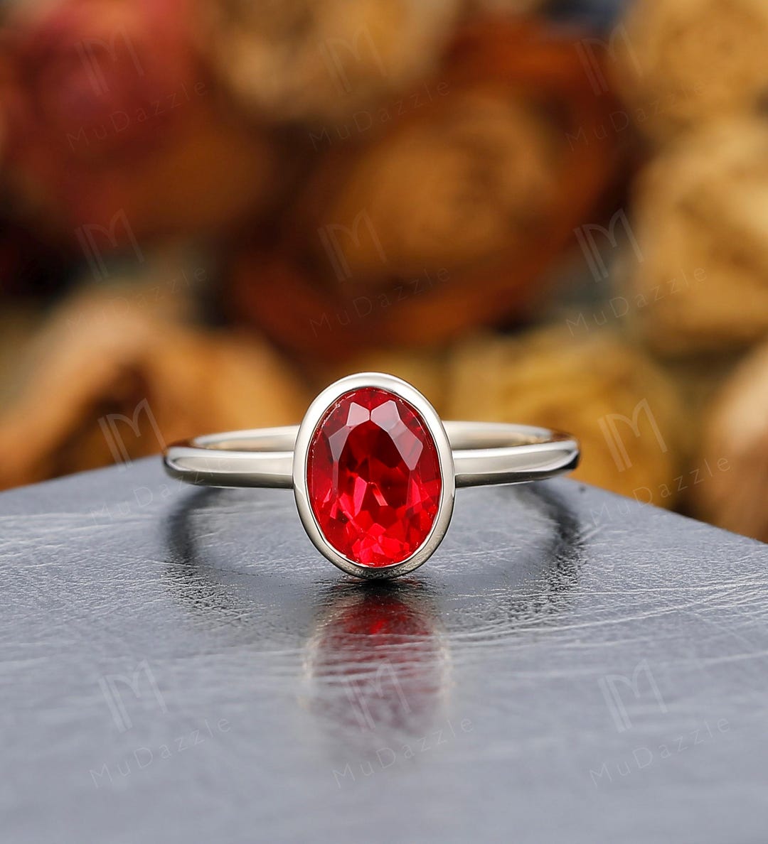 14K Gold Oval Ruby Ring - July Birthstone, Promise Ring - Etsy