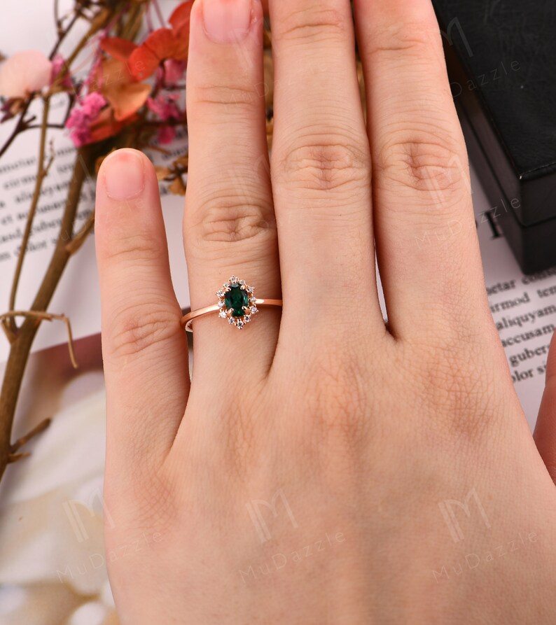 Emerald Jewelry//solid Gold Emerald Engagement Etsy