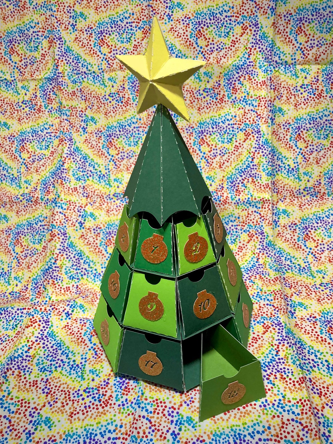 Christmas Advent Calendar Cardstock Hand Made Etsy