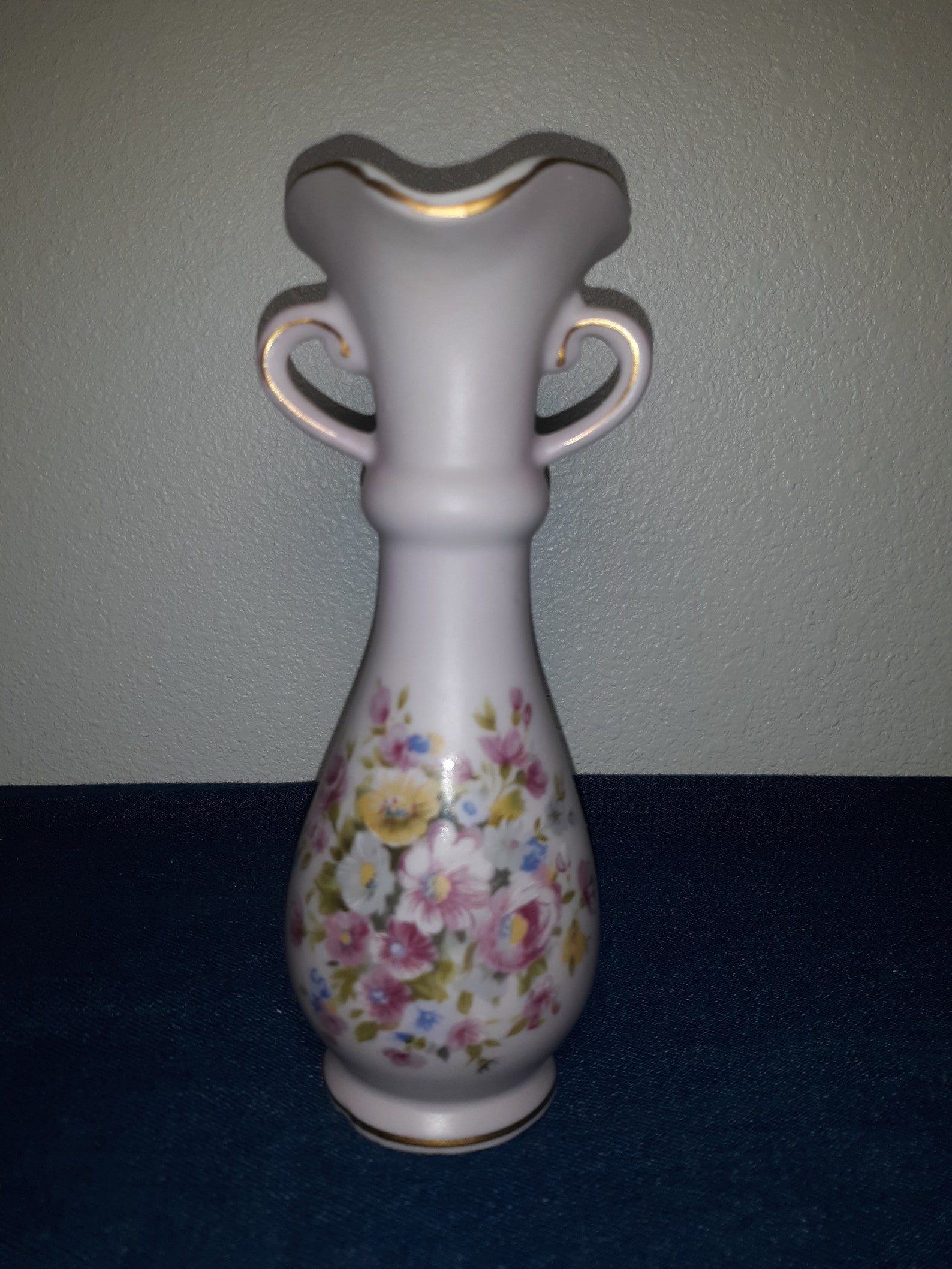 Lefton Vintage Pink Bud Vase With Gold Trim spring Etsy