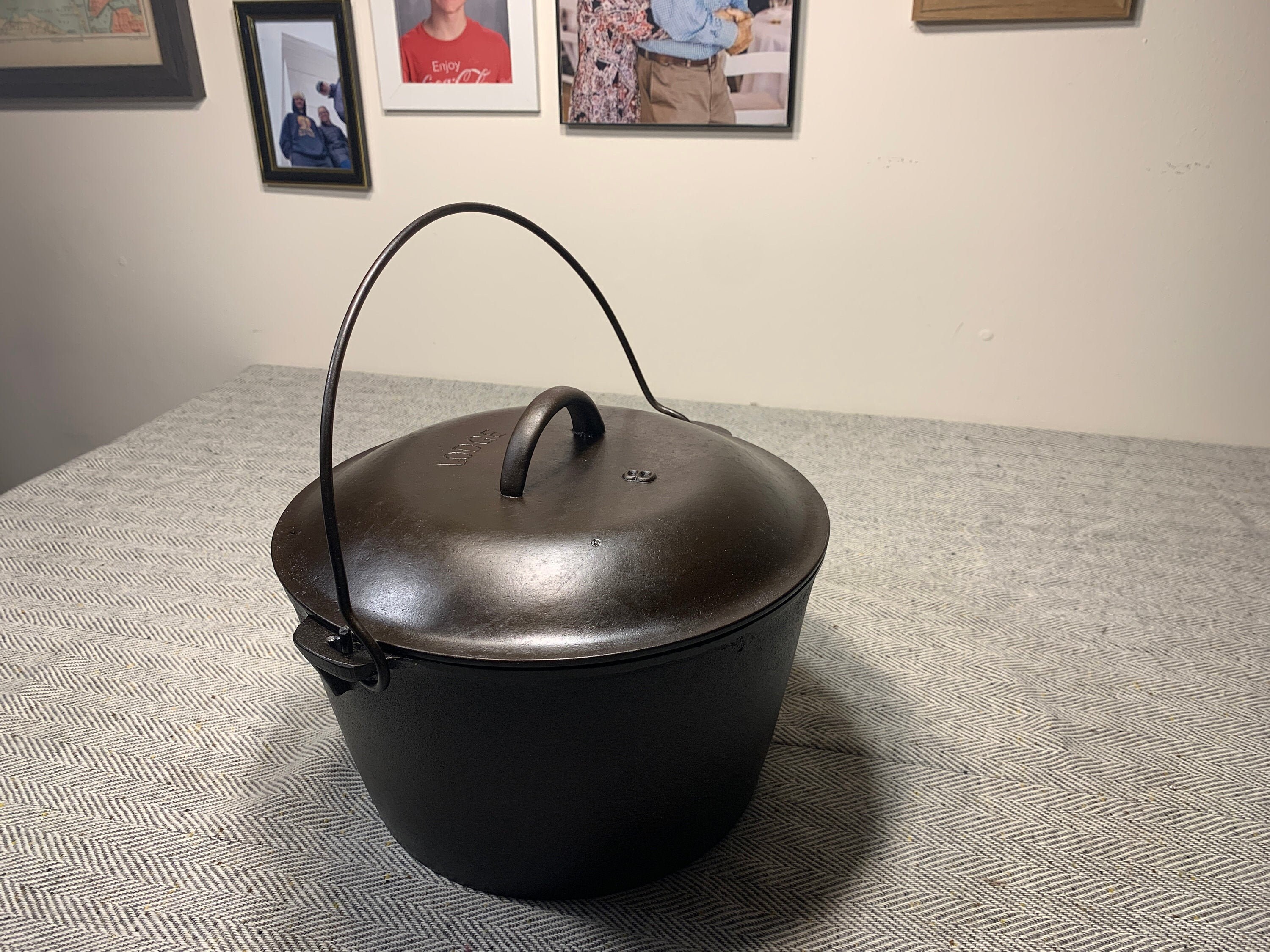 1930's Lodge Cast Iron Flat Bottom Kettle with Lodge Cast Etsy