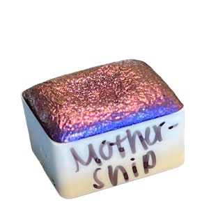 Mother Ship - Colorshift Prismatic Handmade Watercolor Half Pan | Watercolor Palette | Gifts for Artists