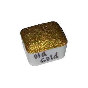 Old Gold - Holochrome Handmade Holographic Chrome Gold Watercolor Half Pan Paint