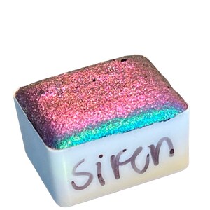 Siren - Colorshift Prismatic Handmade Watercolor Half Pan | Watercolor Palette | Gifts for Artists