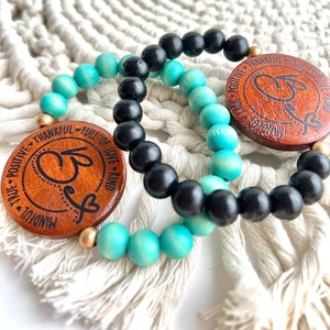 Wooden hand beaded bracelets