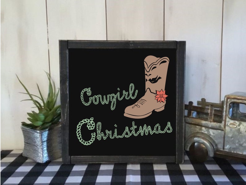 Download Cowgirl Christmas svg western Pioneer Boot Homestead | Etsy
