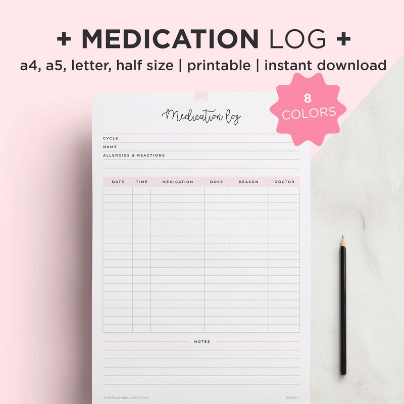 Printable Narcotic Count Sheet Etsy