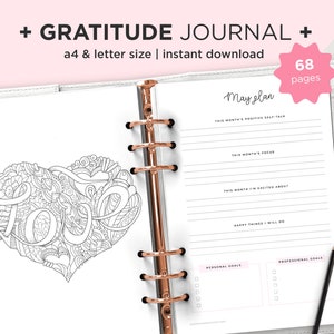 Gratitude Journal Printable, Grateful Journal, Gratitude Planner Printable, Mental Health Journal, Self Care Printable, Journal Gratitude