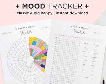Mood Tracker Classic Happy Planner PDF Printable Inserts