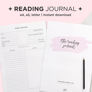 Reading Journal, Printable Book Log, Reading Tracker, Reading Planner, Cute Reading Log, Book Journal, Library Printable, Book Library