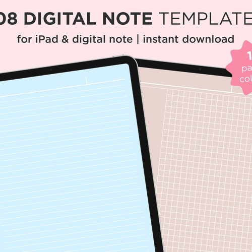 Digital Note Taking Black Paper Template Goodnotes Etsy