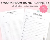 Work From Home Planner, Planner Home Business, Daily Work Planner, Home Office Planner, Business Printable, Work At Home, Daily Schedule