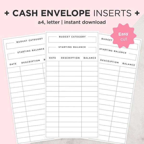 Printable Insert Cash Envelope Etsy