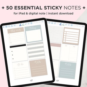 50 Digital Sticky Notes, Functional Sticky Note, Goodnotes Stickers, Post It Notes, To Do List Stickers, Digital Planner Sticker, iPad Notes