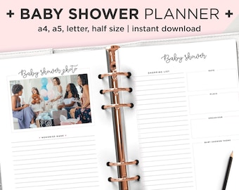 Planificateur de douche de bébé Imprimable Demi-A4 Lettre A5 Inserts de planificateur