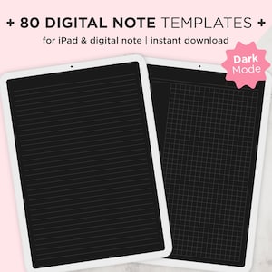 Digital Note Black Paper, Black Digital Note Pad, Dark Mode Digital Note, Digital Notebook Black, Dark Mode Goodnotes Inserts, A4 Letter PDF