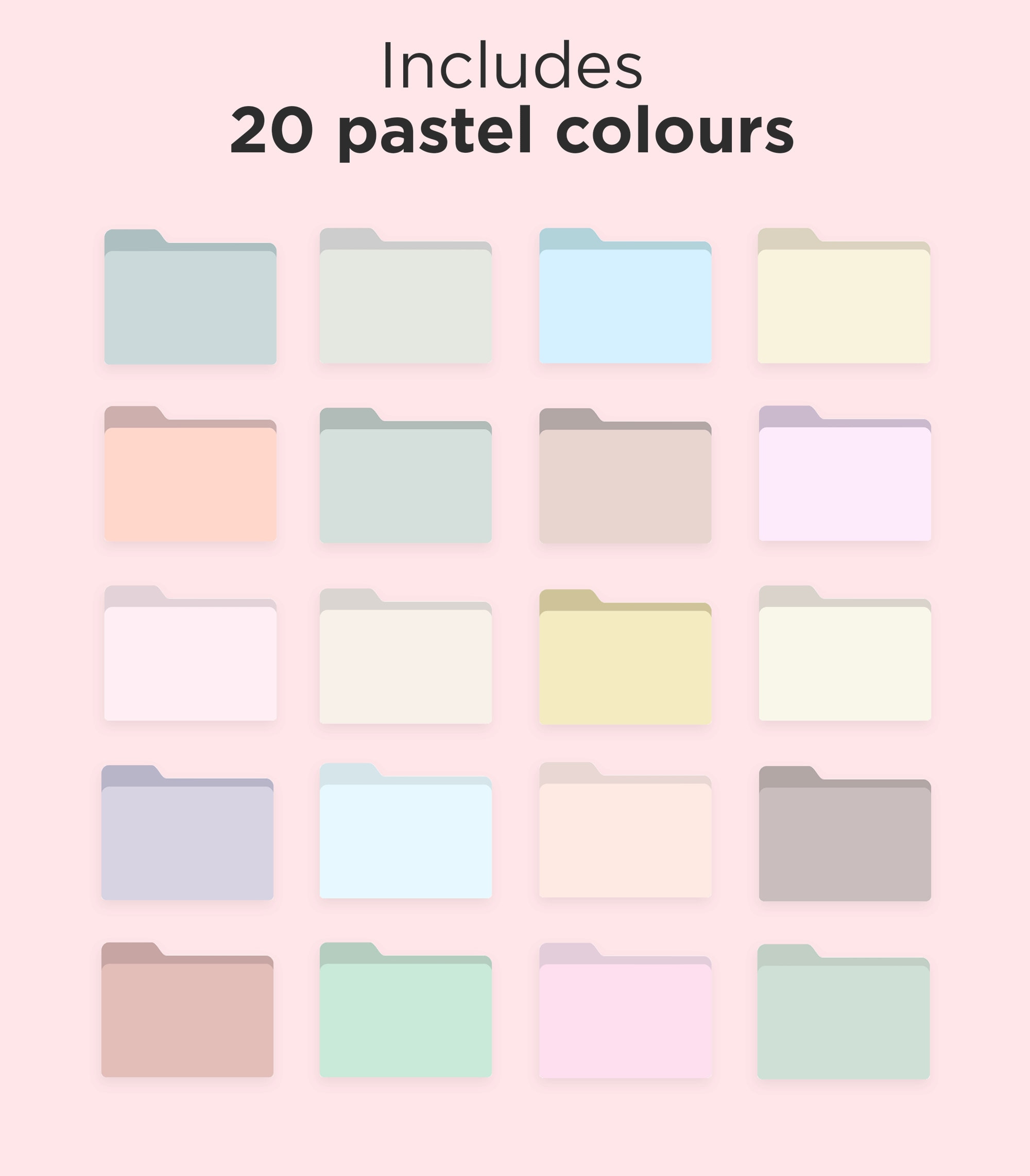 Pst Folder Icon Pastel Desktop Folder Icons for Mac and Windows - Etsy