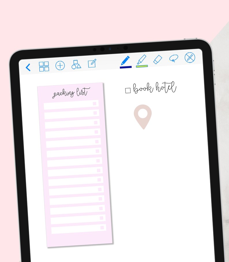 Travel Digital Stickers for Goodnotes Planner, Vacation Goodnotes