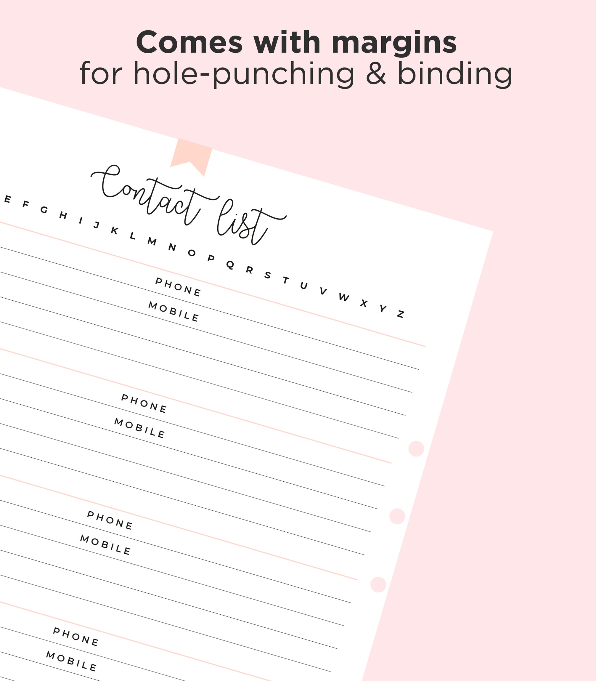 Address Book Printable Half Letter A4 A5 Planner Inserts - Etsy