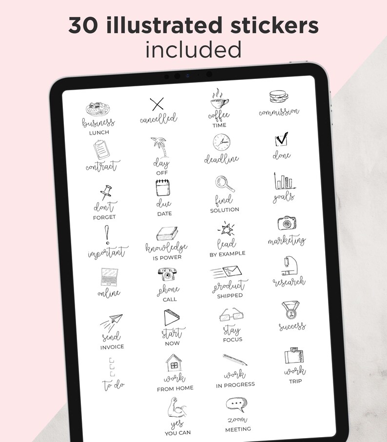 Pre Knowledge Sticker Office Digital Stickers Set for Goodnotes, Pre-cropped Digital Stickers ...