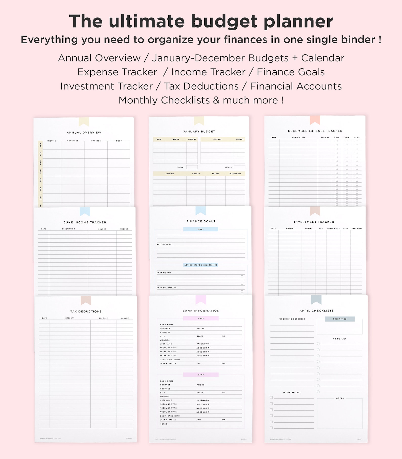 Budget Binder, Budget Planner Printable, Financial Planner, Budget
