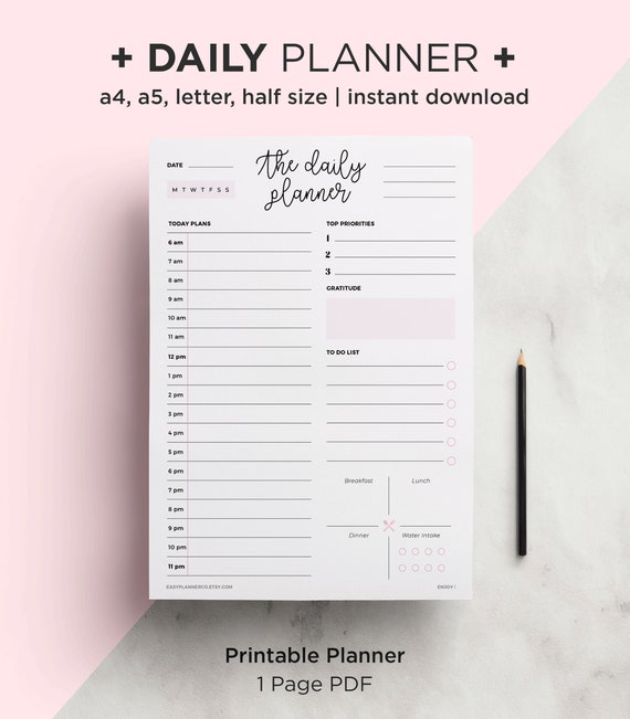 Daily Planner Printable Printable to Do List Cute Daily Etsy Australia