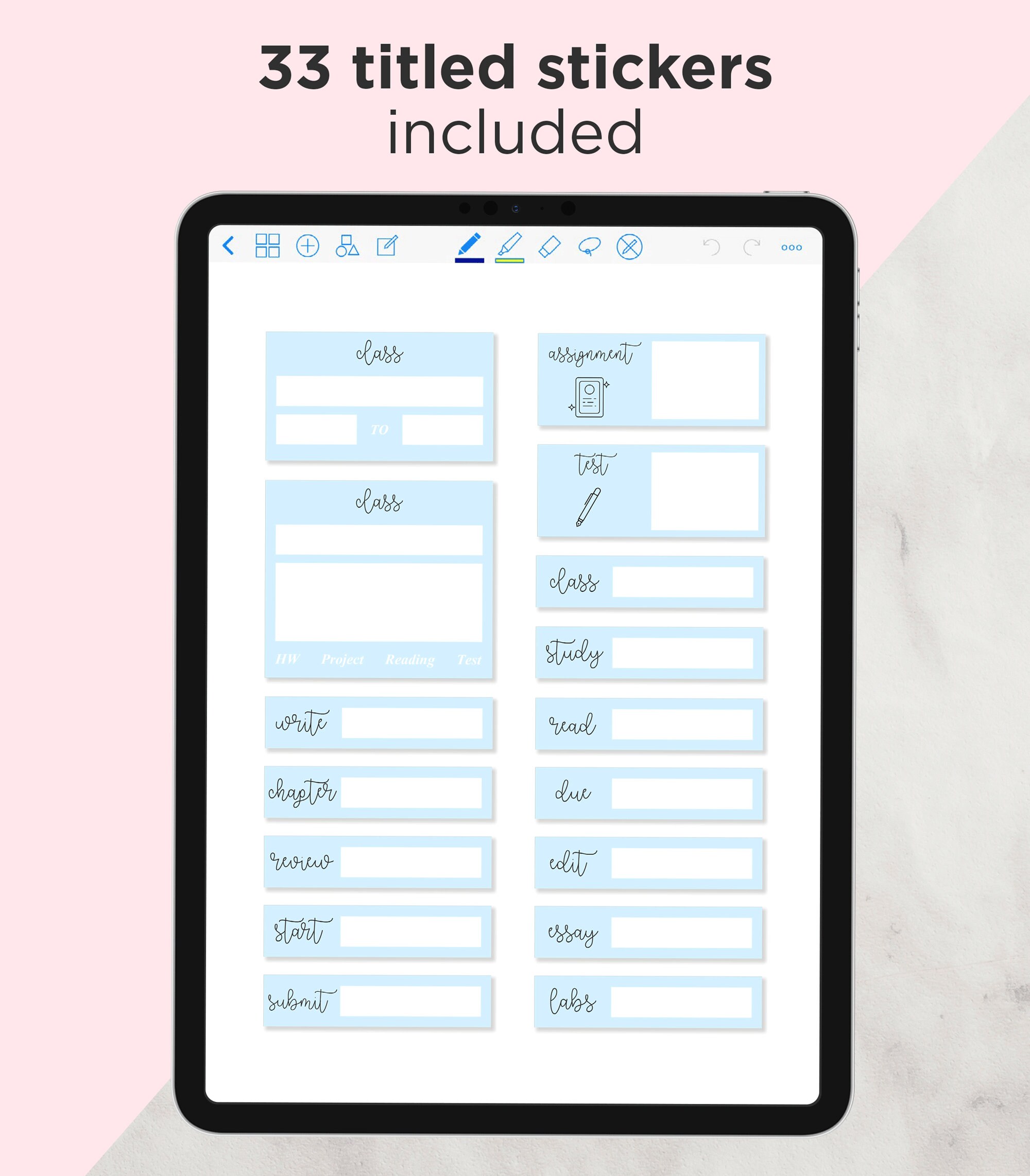 Student Planner Stickers, Student Digital Stickers for Goodnotes ...