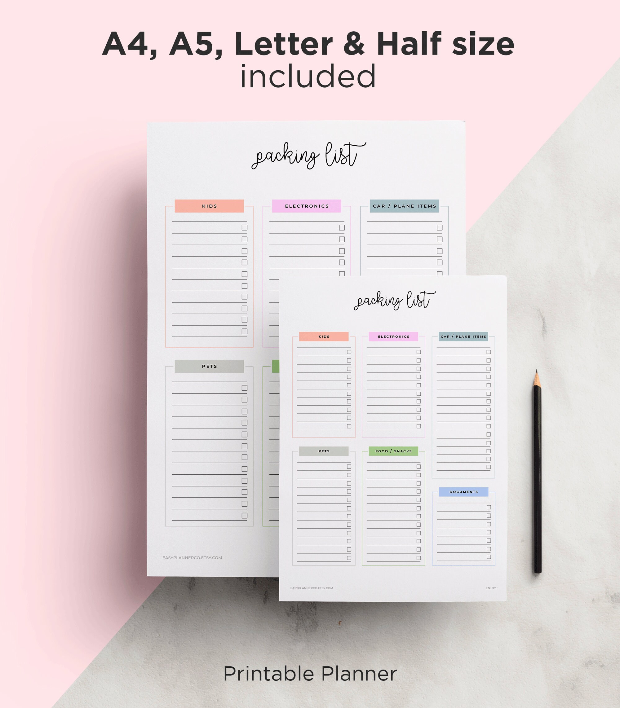 Packing List Editable, Travel Packing List, Printable Packing Checklist ...
