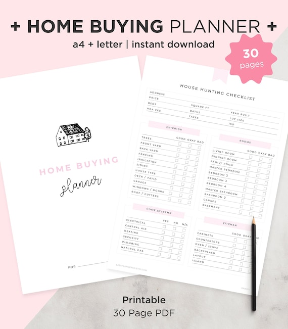 Home Buying Planner, Real Estate House Hunting Checklist, Home Buying Guide, Home Inspection Checklist, Real Estate Buyer Lead Magnet