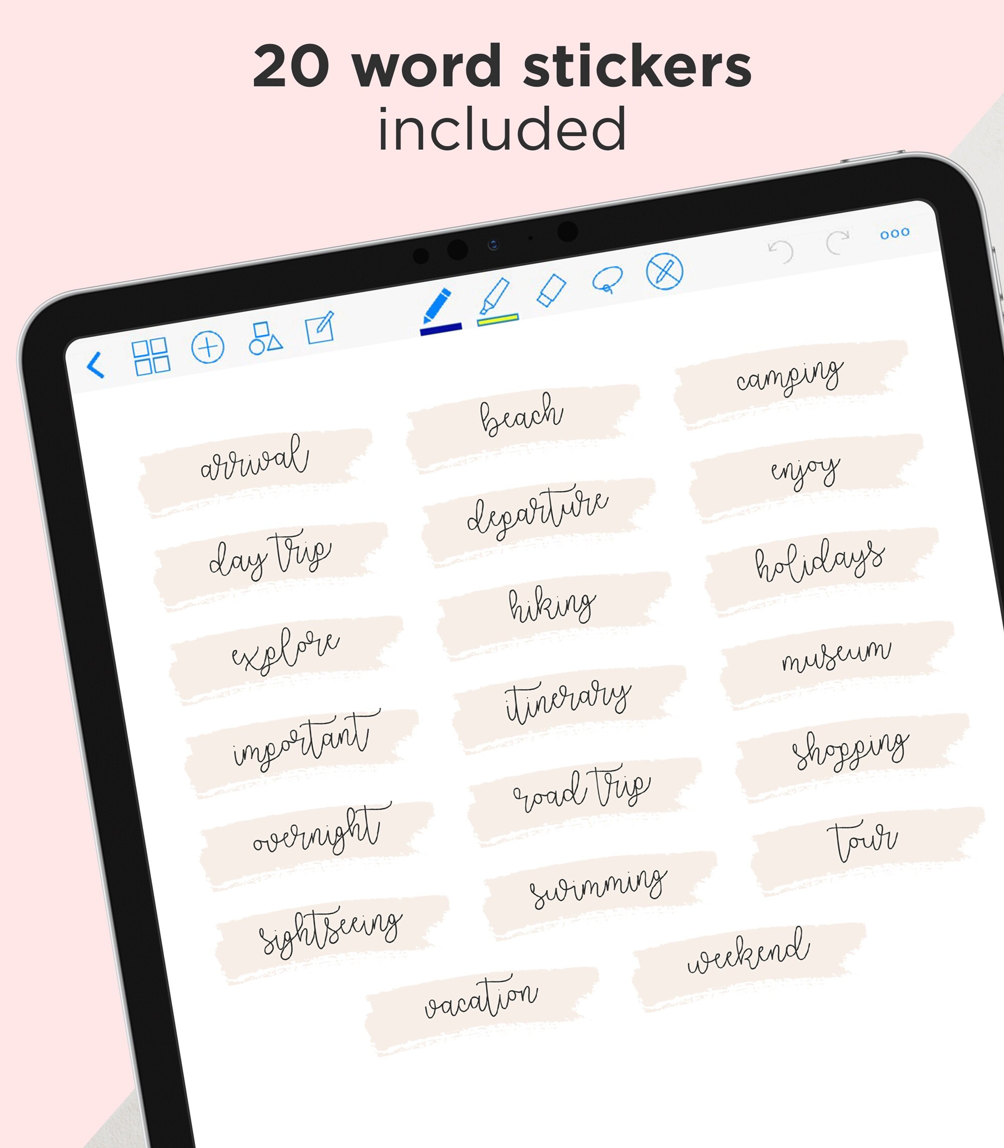 Travel Digital Stickers for Goodnotes Planner, Vacation Goodnotes ...