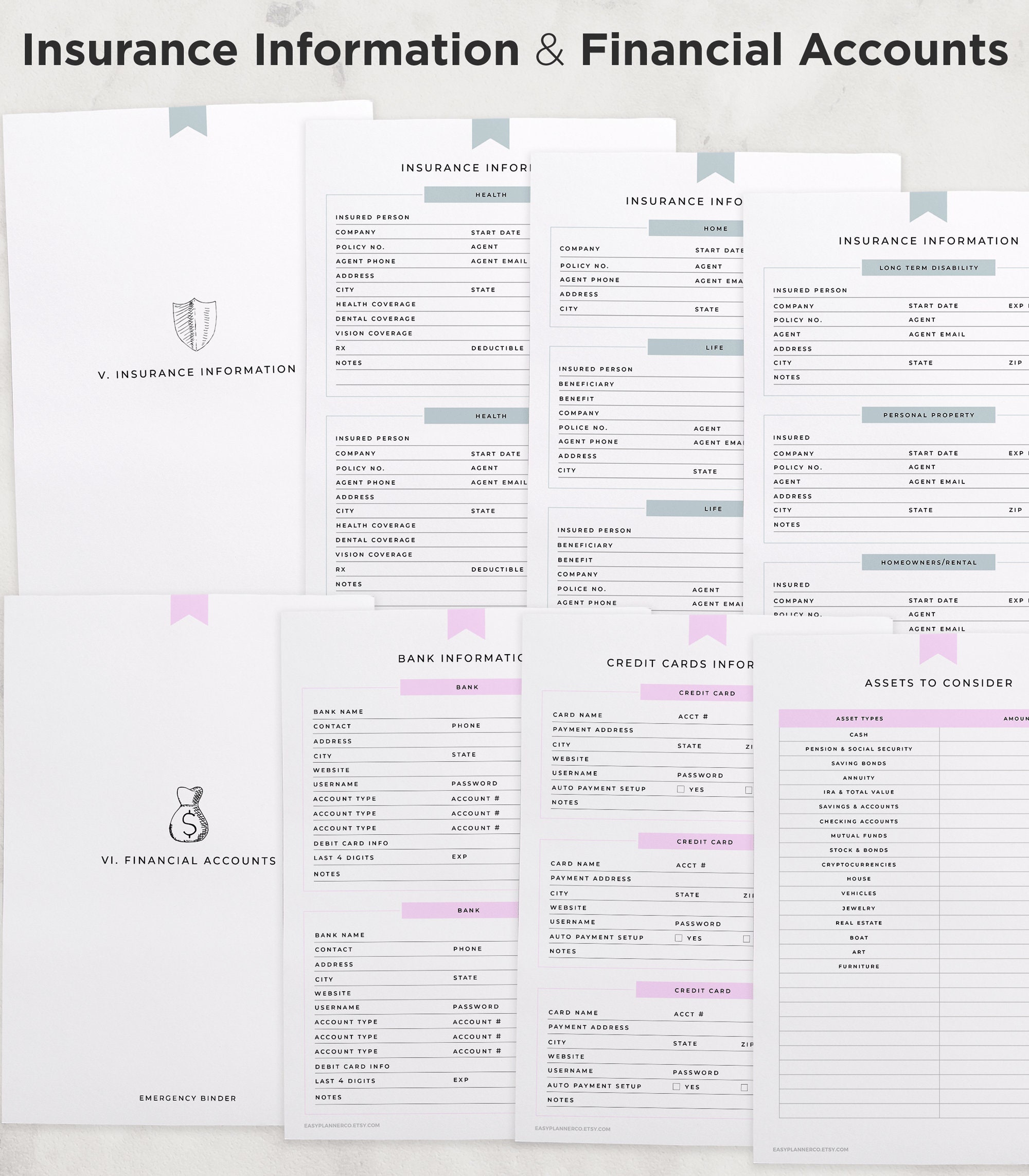 Emergency Binder Fillable, in Case of Emergency Printable, Medical ...